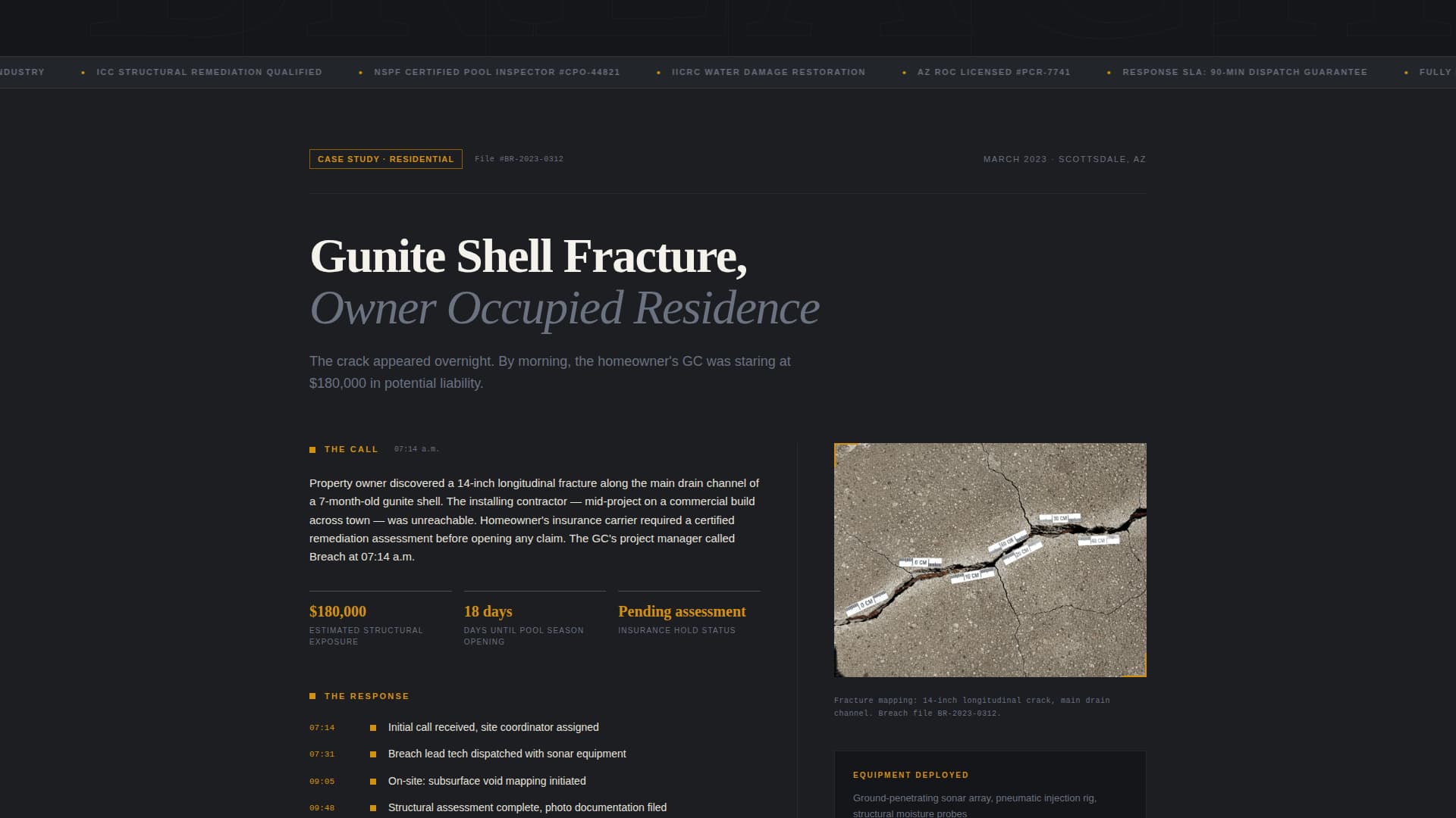 Breach - Authoritative Poolemergency Landing Page Template