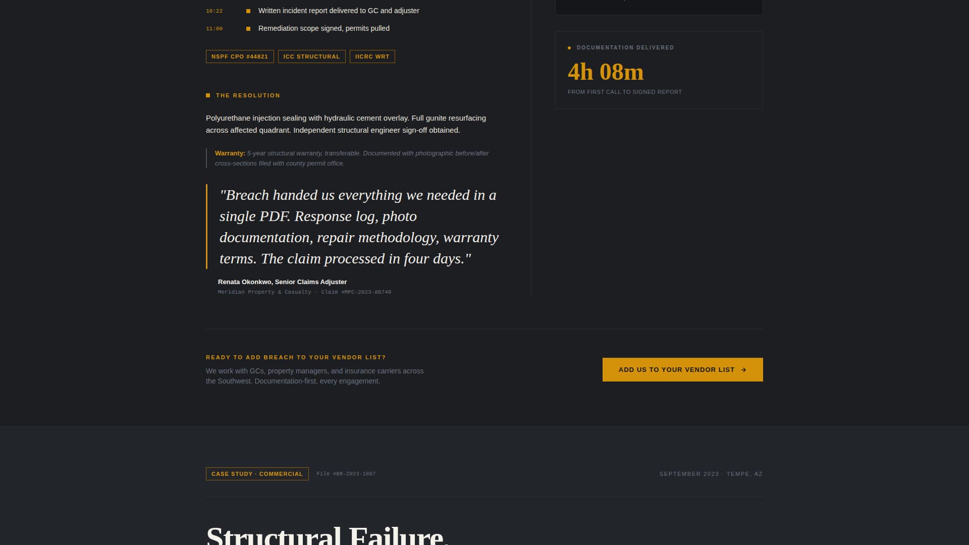 Breach - Authoritative Poolemergency Landing Page Template