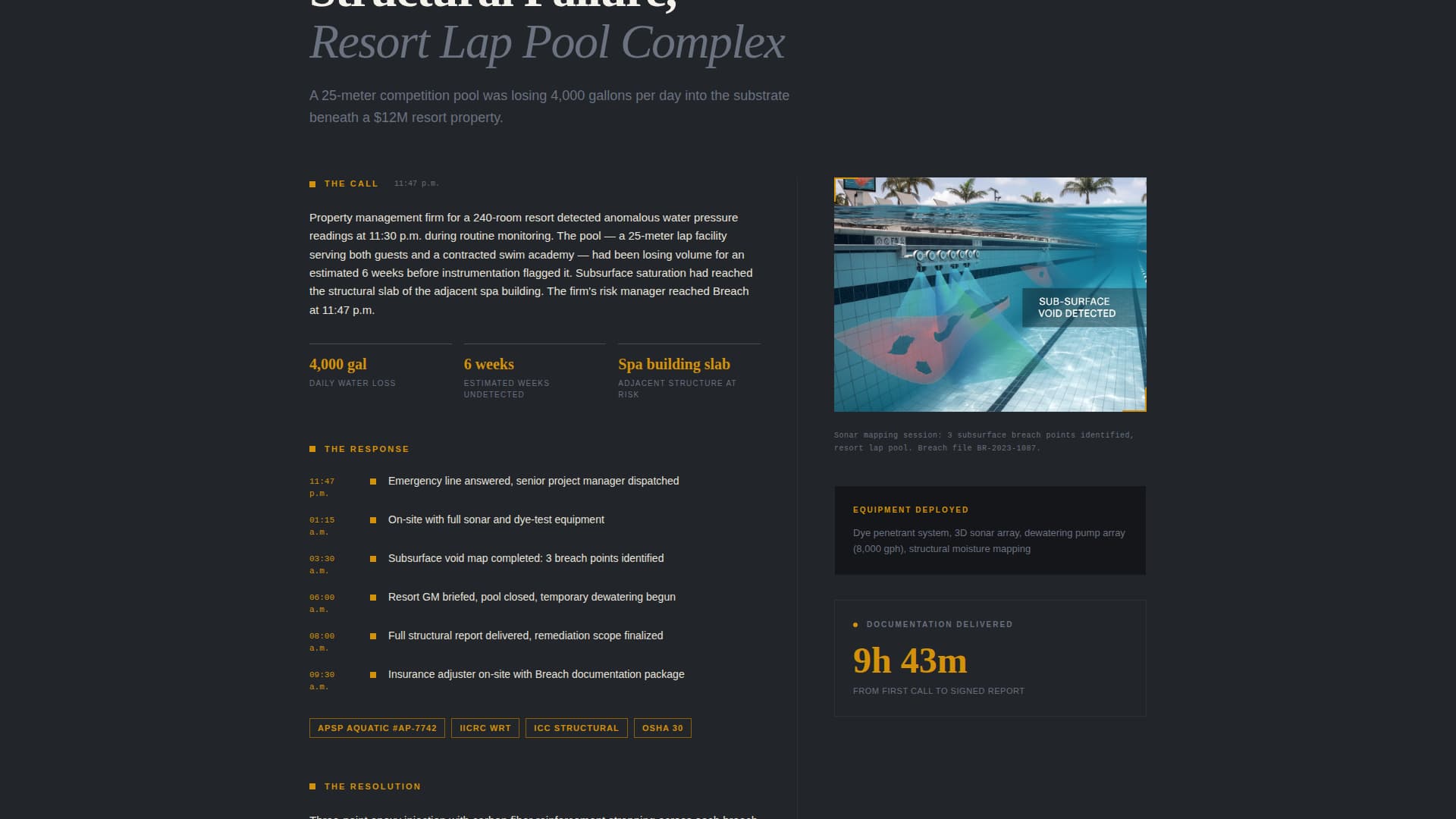 Breach - Authoritative Poolemergency Landing Page Template