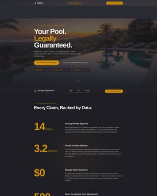 Gunite - Guaranteed Poolbuilder Landing Page Template