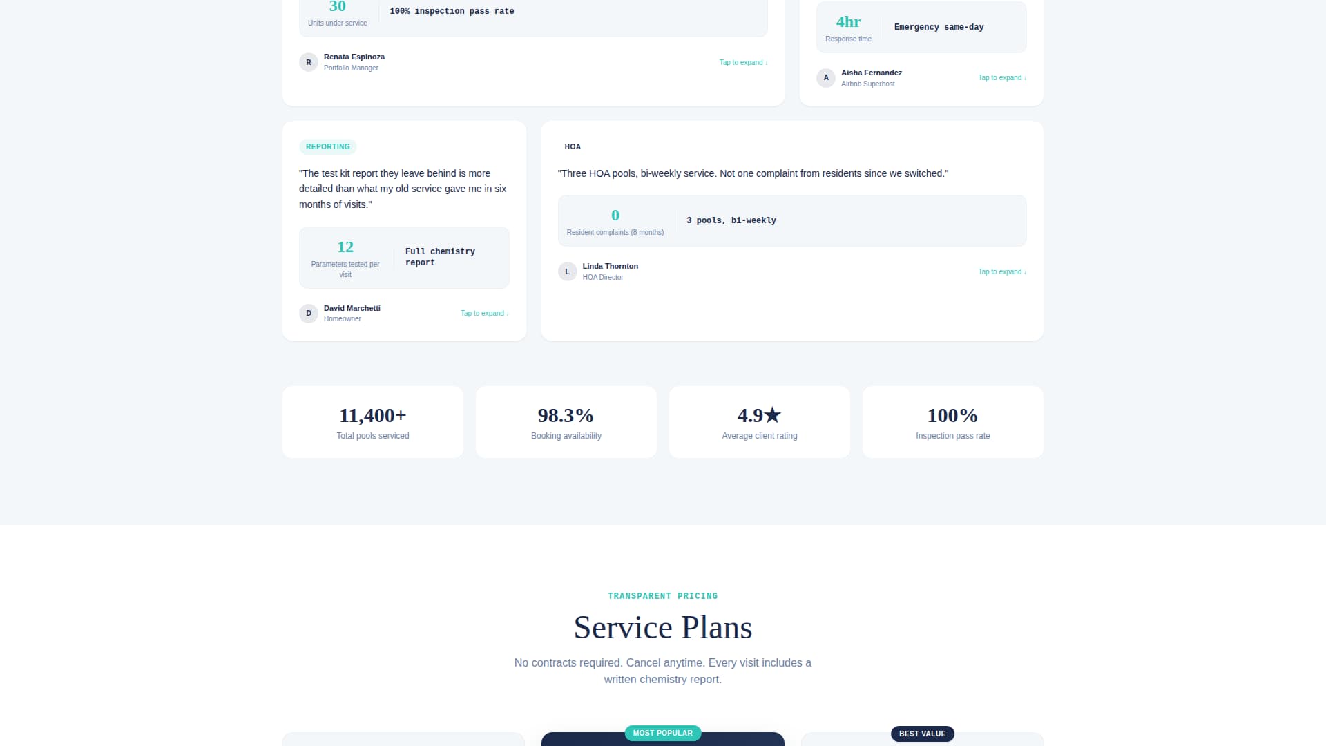 Chlorine - Precision Pooltechnician Landing Page Template