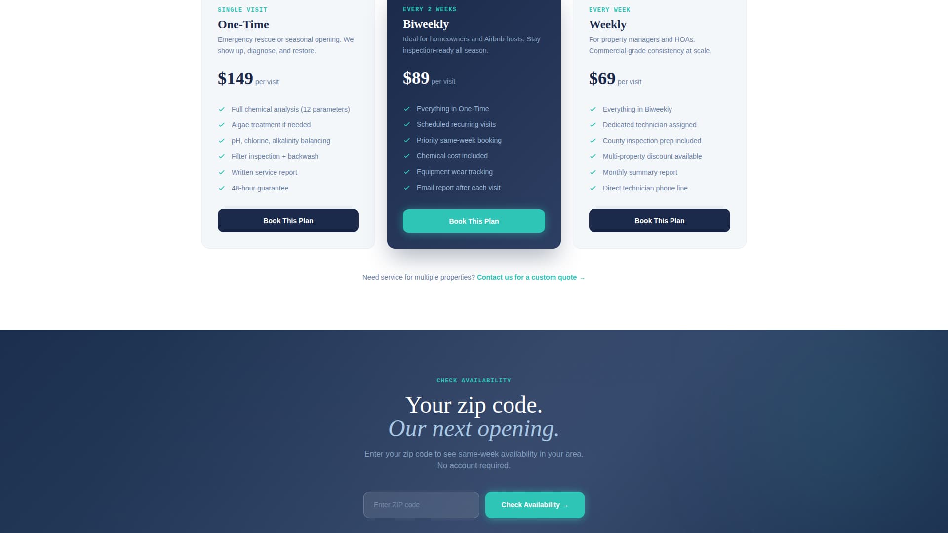 Chlorine - Precision Pooltechnician Landing Page Template