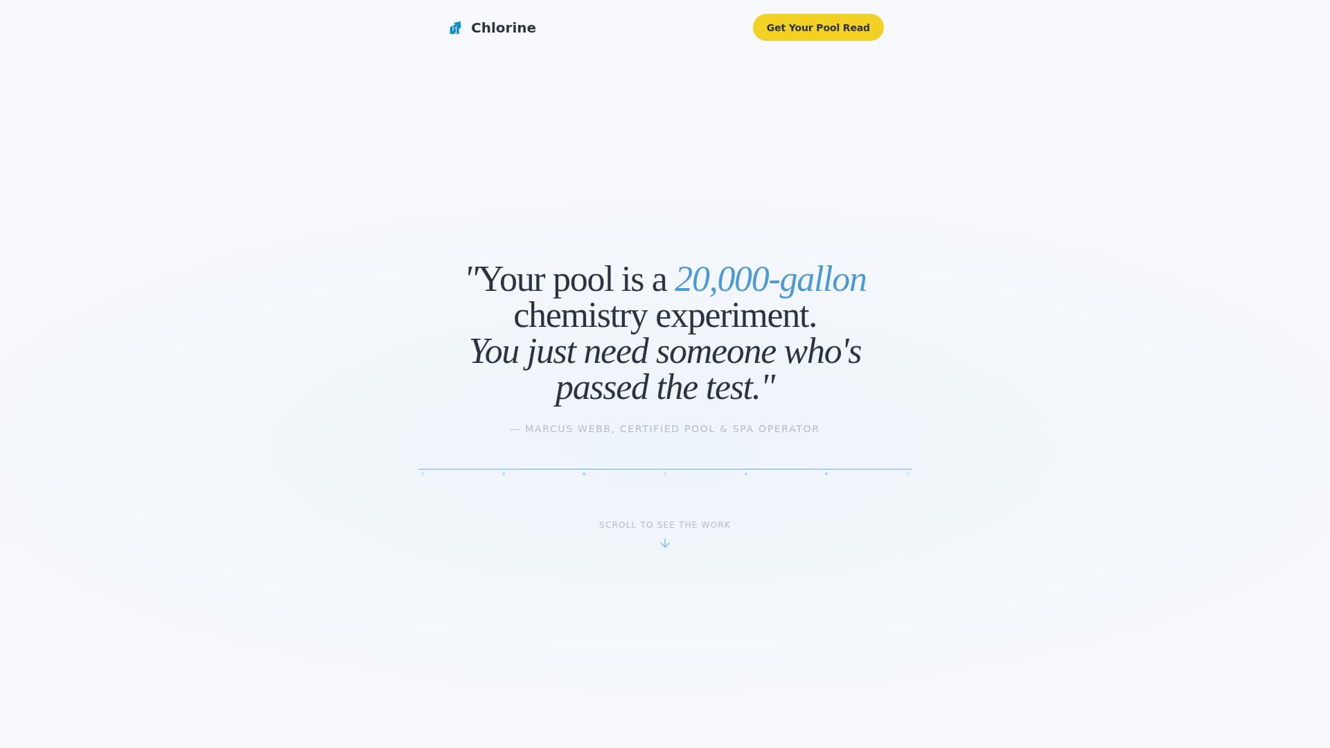 Chlorine - Crystal Pooltechnician Landing Page Template
