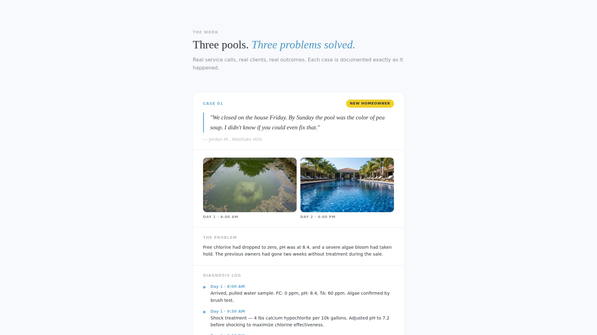 Chlorine - Crystal Pooltechnician Landing Page Template