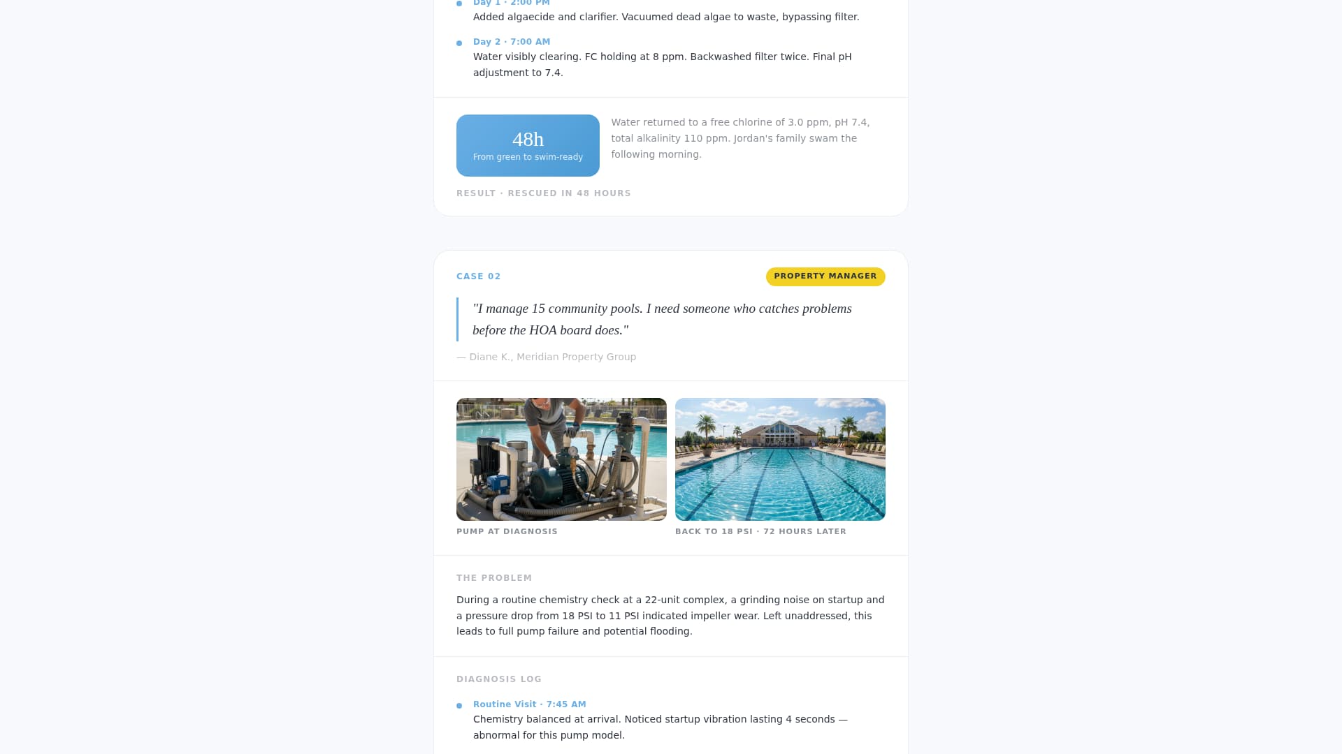 Chlorine - Crystal Pooltechnician Landing Page Template