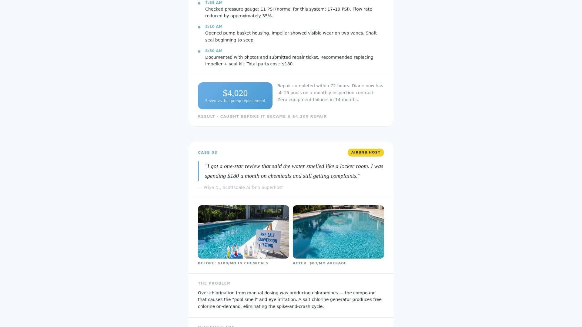 Chlorine - Crystal Pooltechnician Landing Page Template