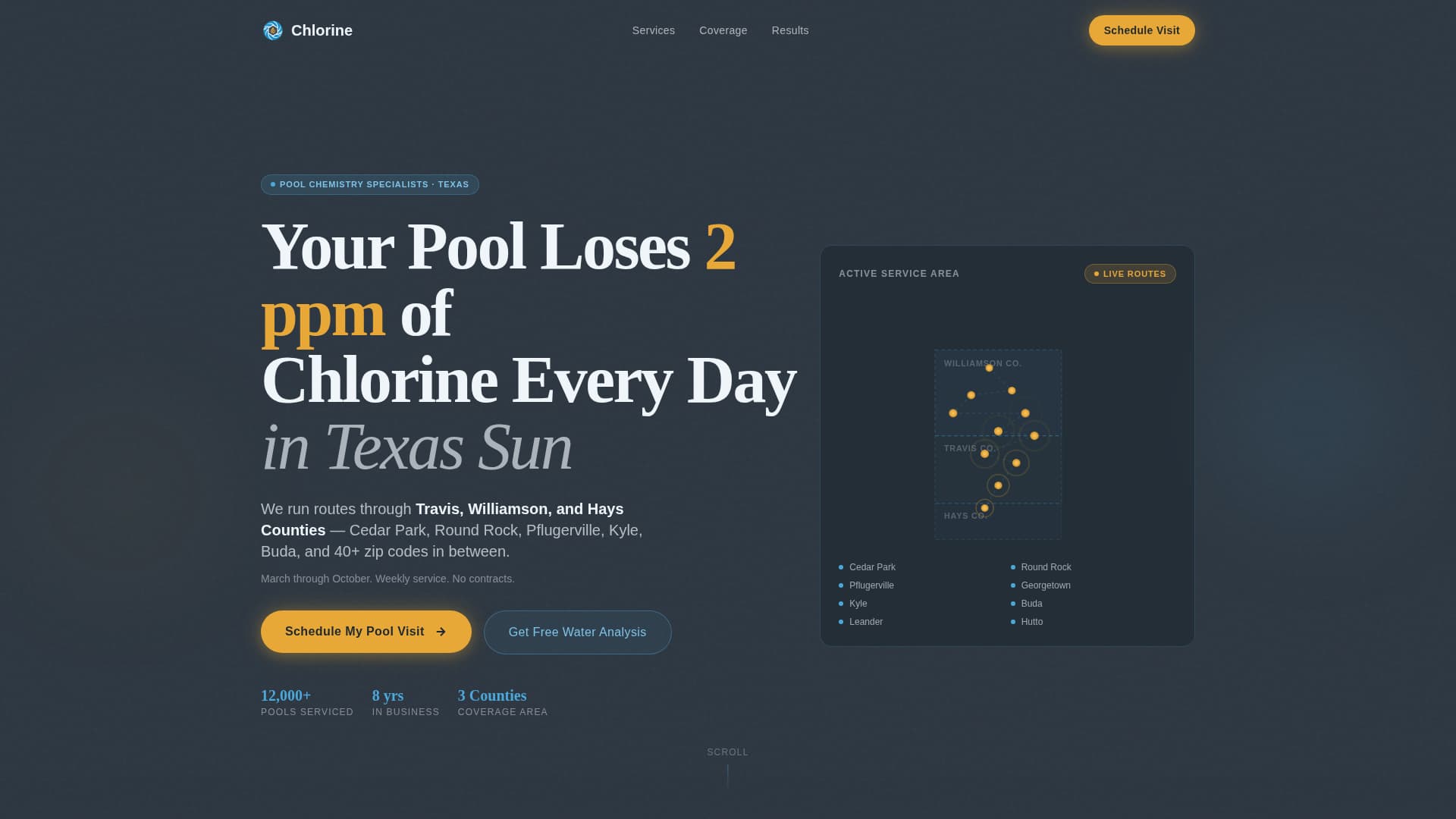 Chlorine - Crystalclear Pooltechnician Landing Page Template