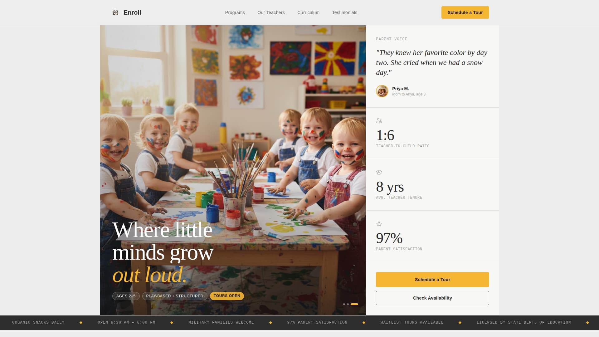 Advance — Expert Preschool Development Landing Page Template