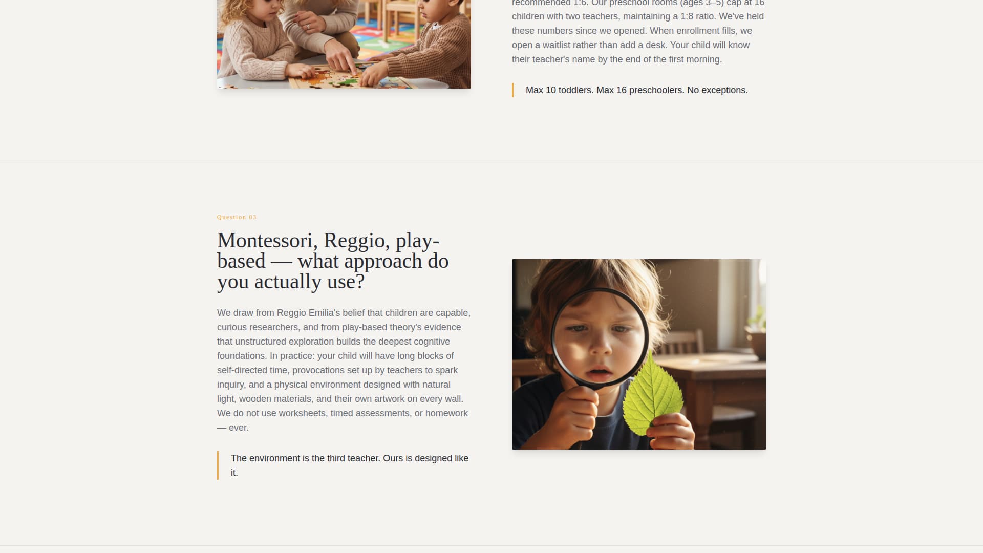 Grow — Certified Preschool Academy Landing Page Template
