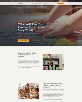 Grow — Certified Preschool Academy Landing Page Template