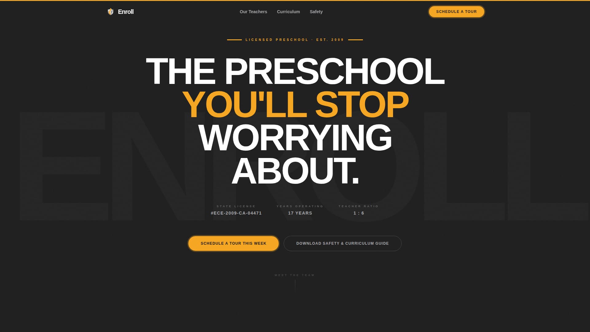 Enroll - Trusted Preschool Landing Page Template