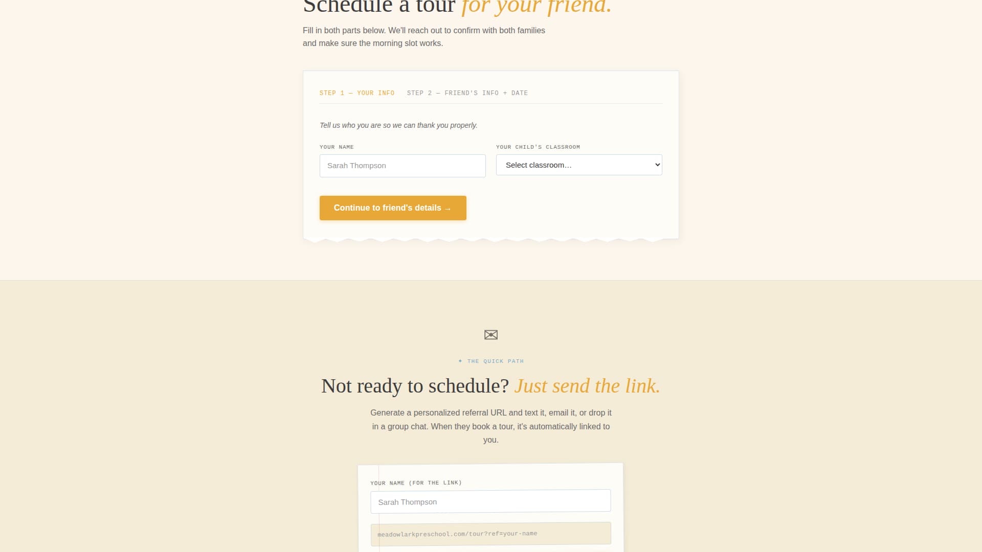 Refer - Trusted Preschool Landing Page Template
