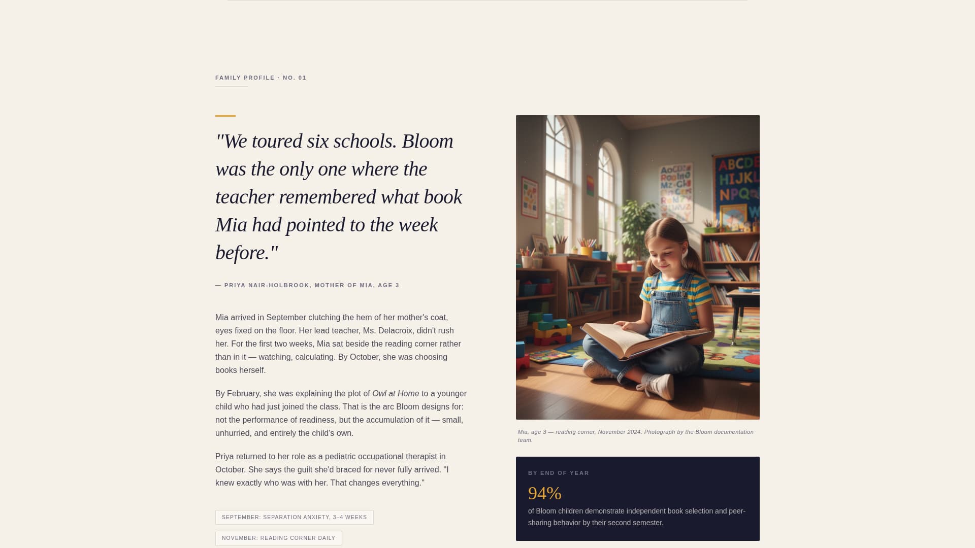 Bloom - Trusted Preschool Landing Page Template
