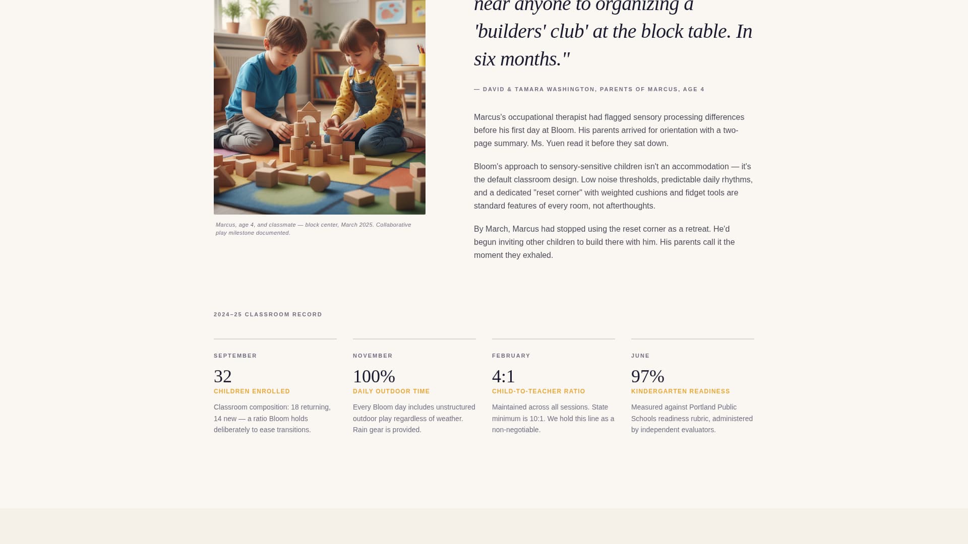 Bloom - Trusted Preschool Landing Page Template