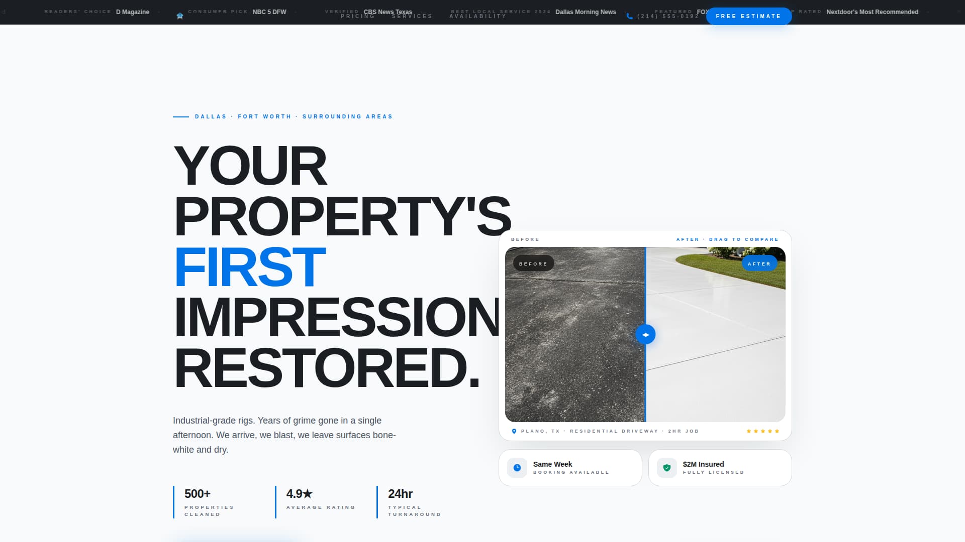 Geyser — Dominant High-Pressure Cleaning Landing Page Template