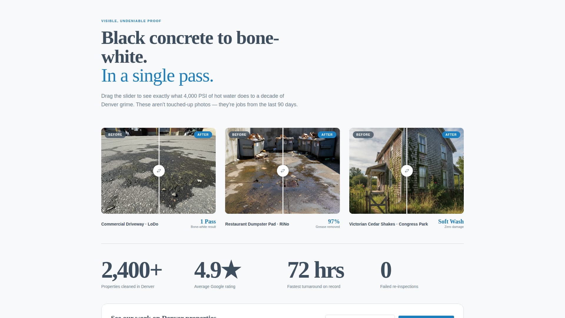 Pressure Washer Marketing Booking Website Template