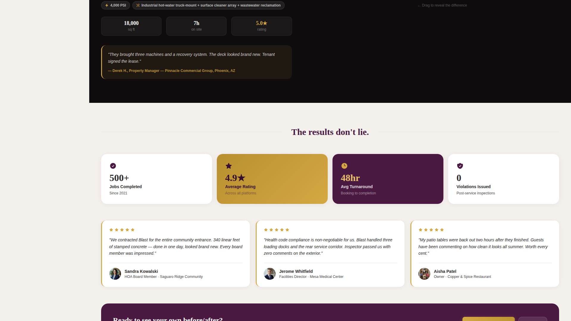 Pressure Washer Marketing Specialist Booking Website Template