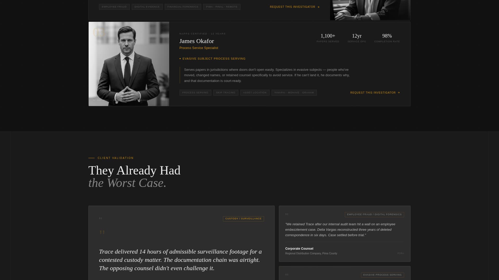 Evidence — Certified Background Check Landing Page Template