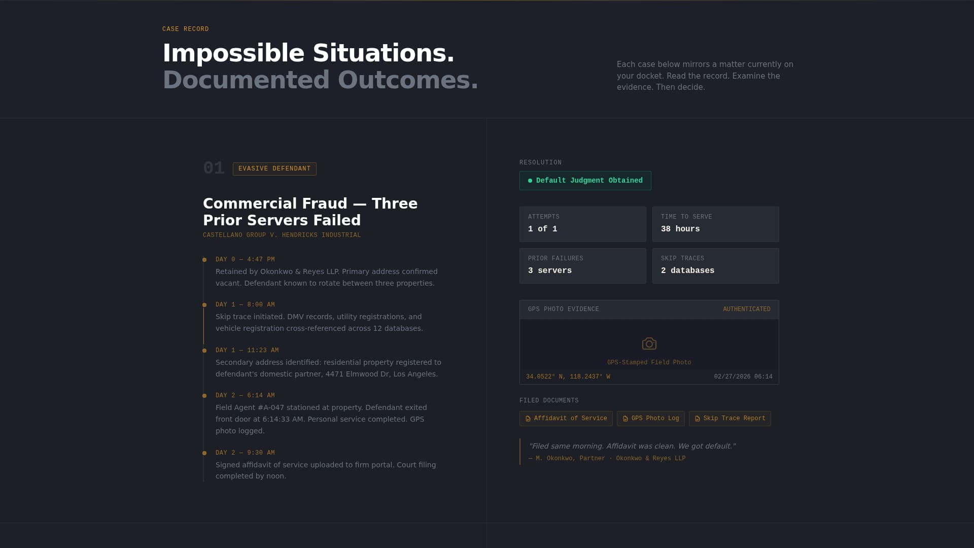 Served - Authoritative Processserving Landing Page Template