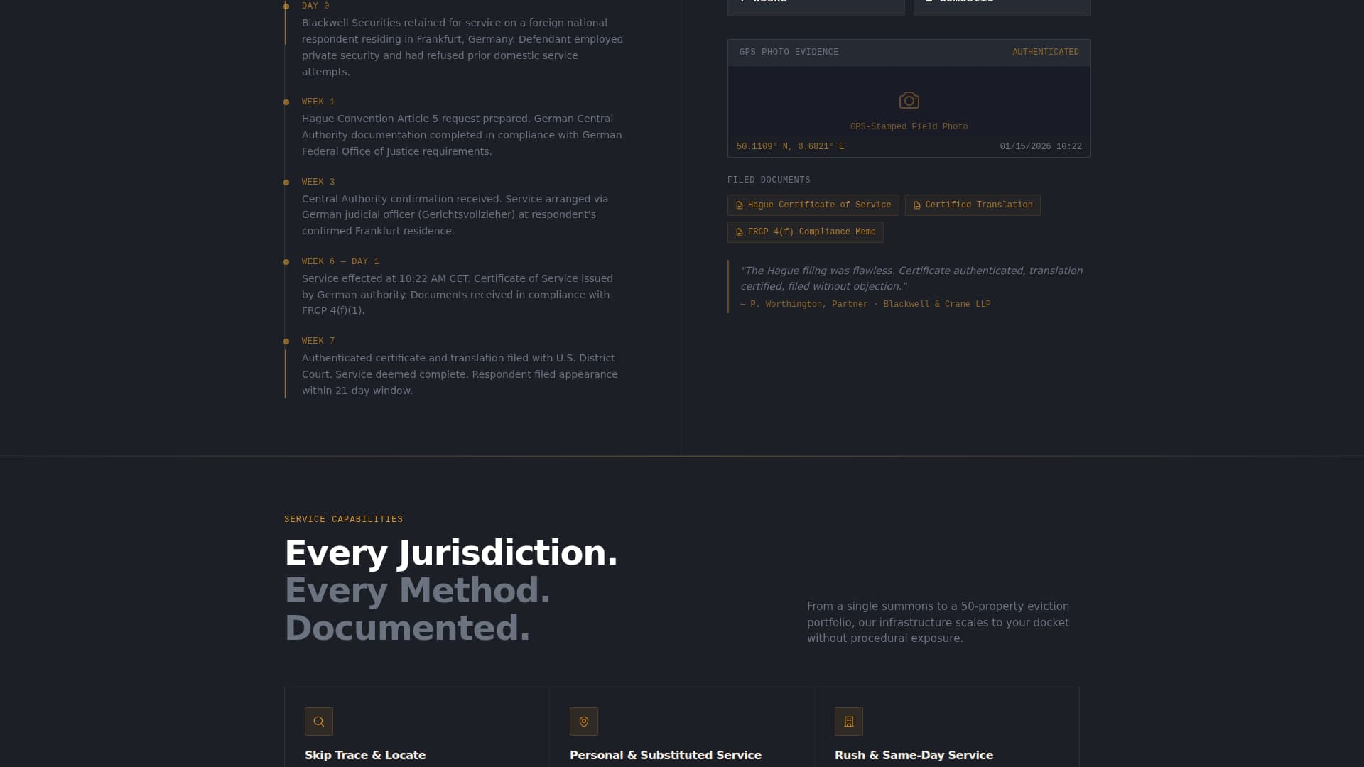 Served - Authoritative Processserving Landing Page Template