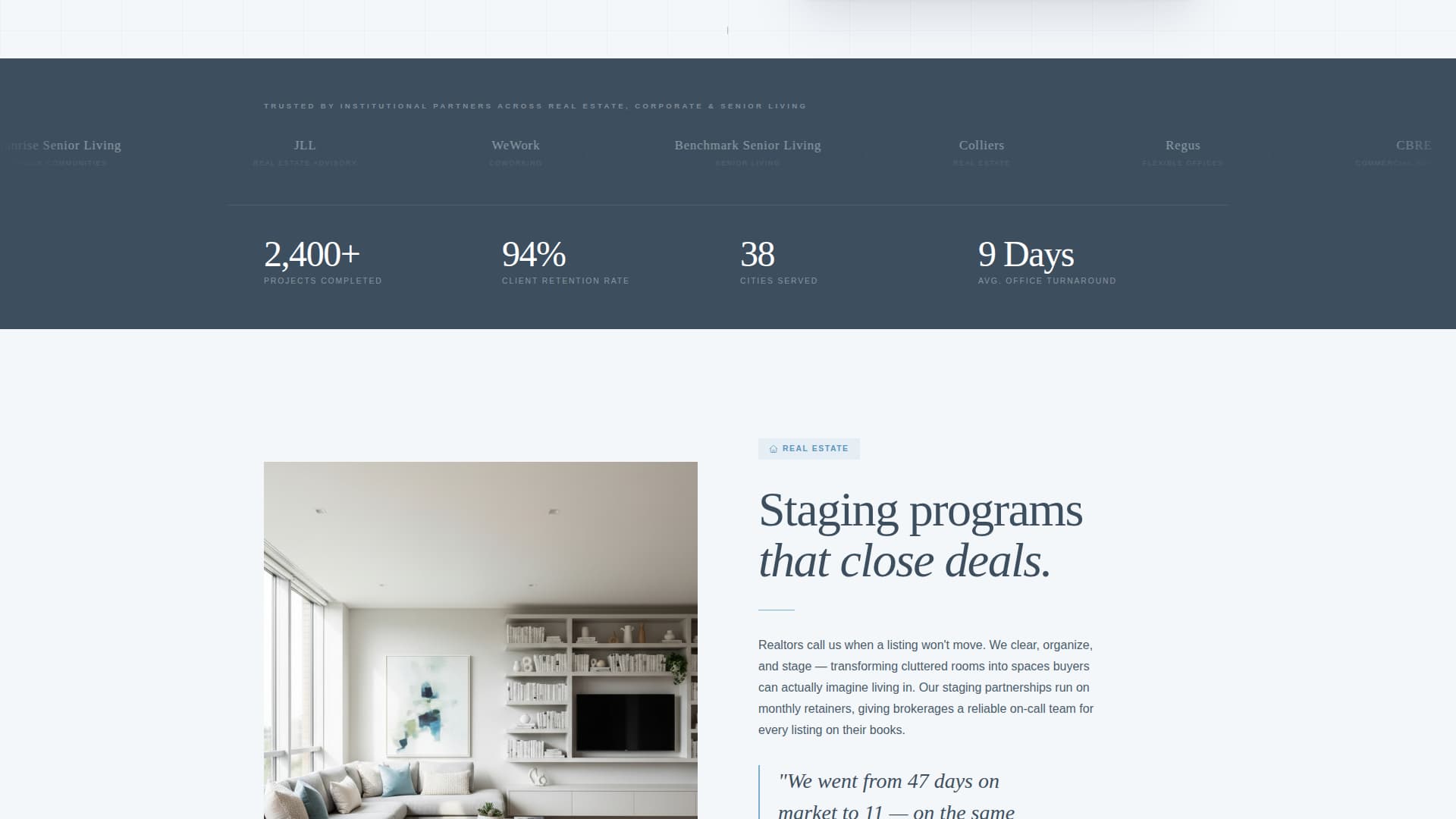 Organize — Professional Space Design Landing Page Template