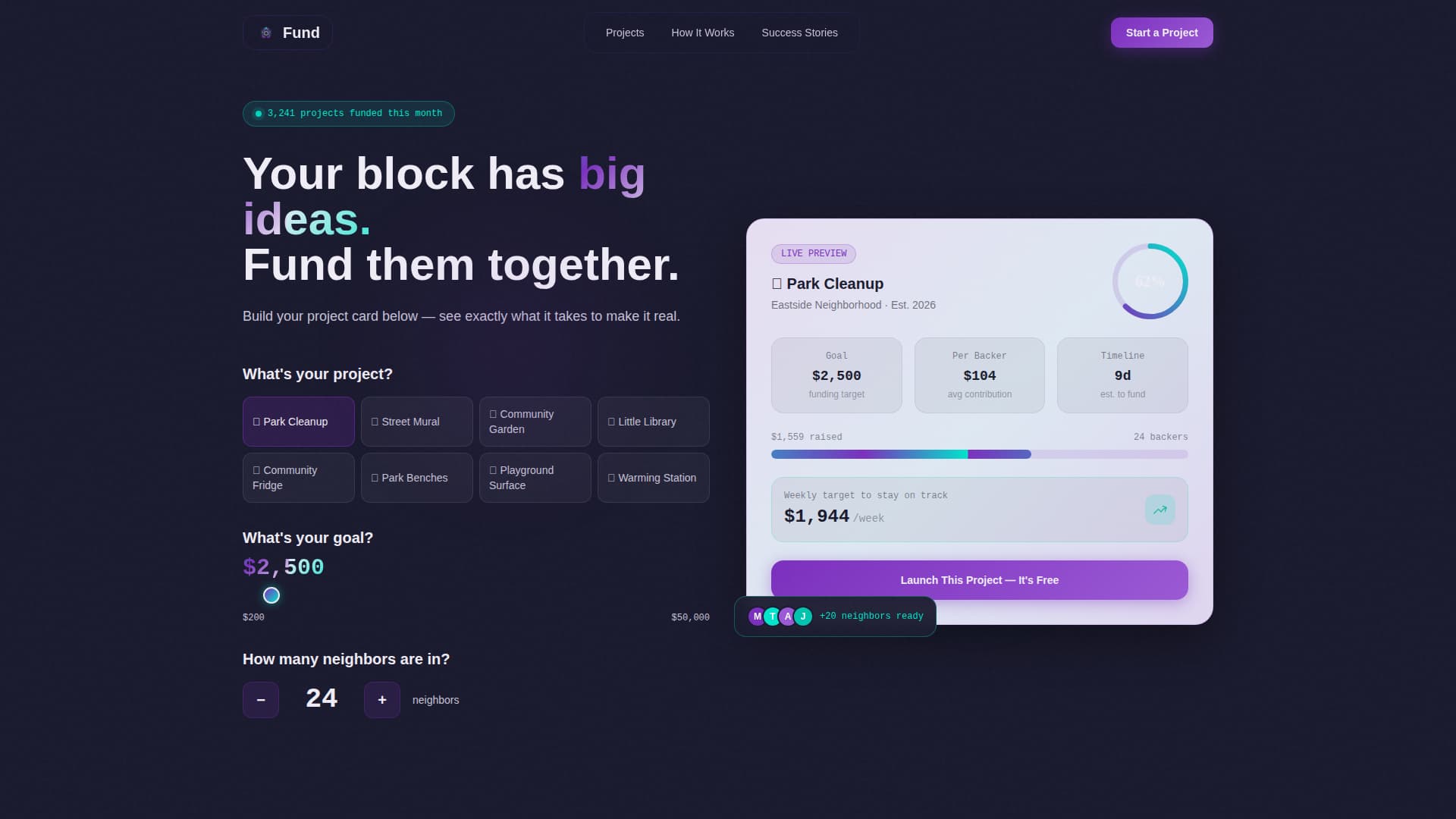 Crowdfunding Campaign Cost Calculator Website Template