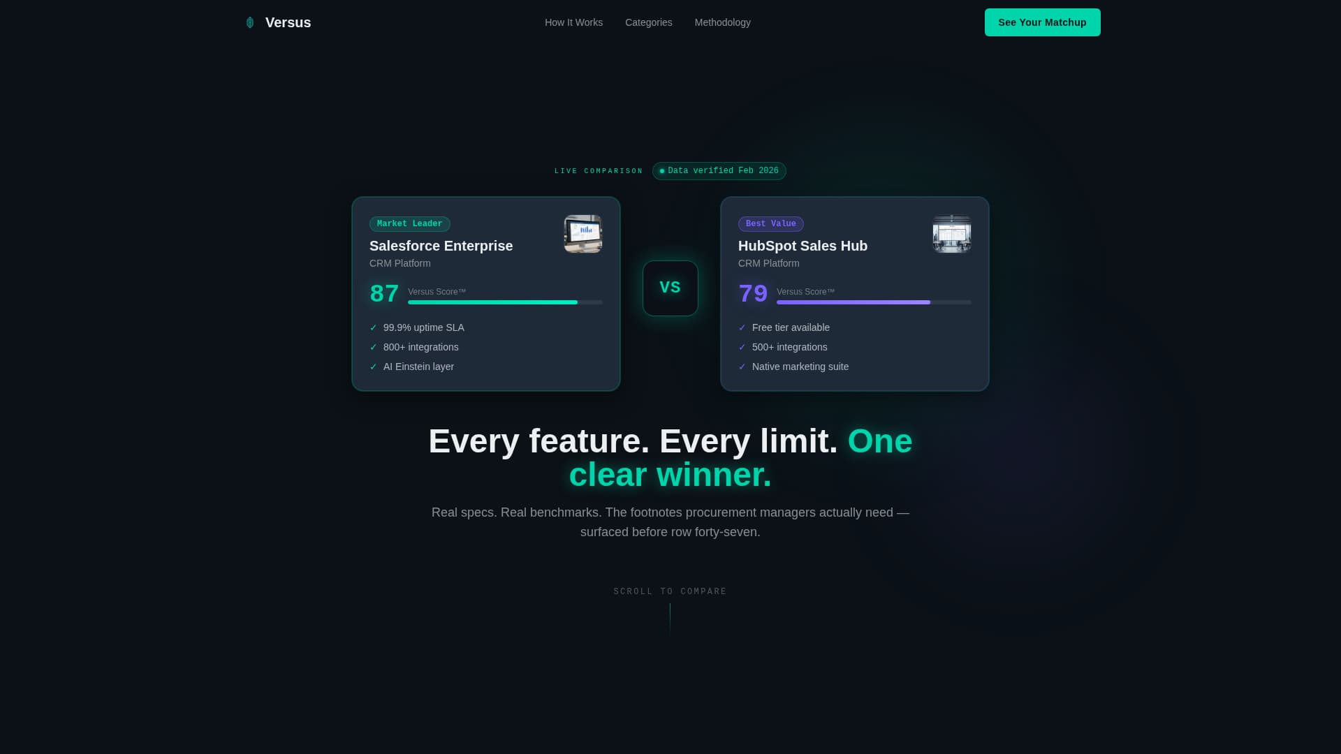 Versus - Decisive Comparison Landing Page Template