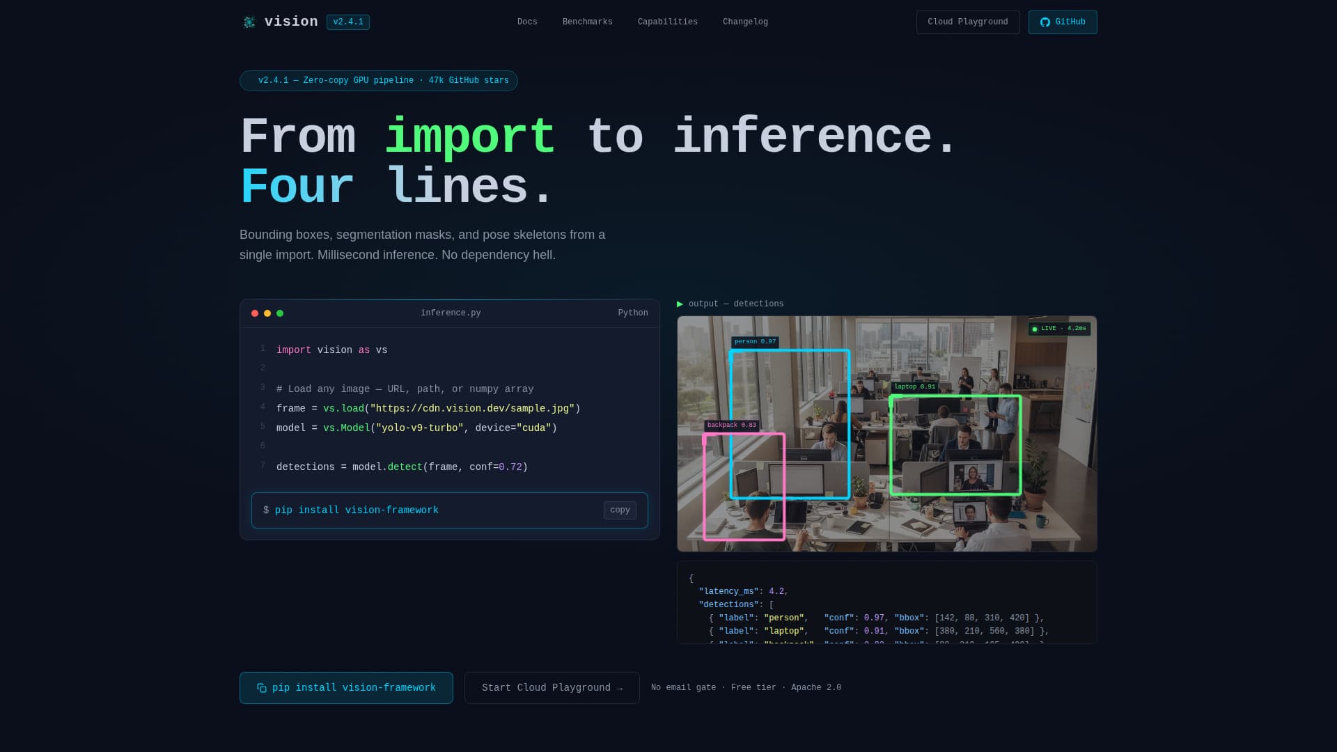 Vision - Powerful Computer Vision Landing Page Template