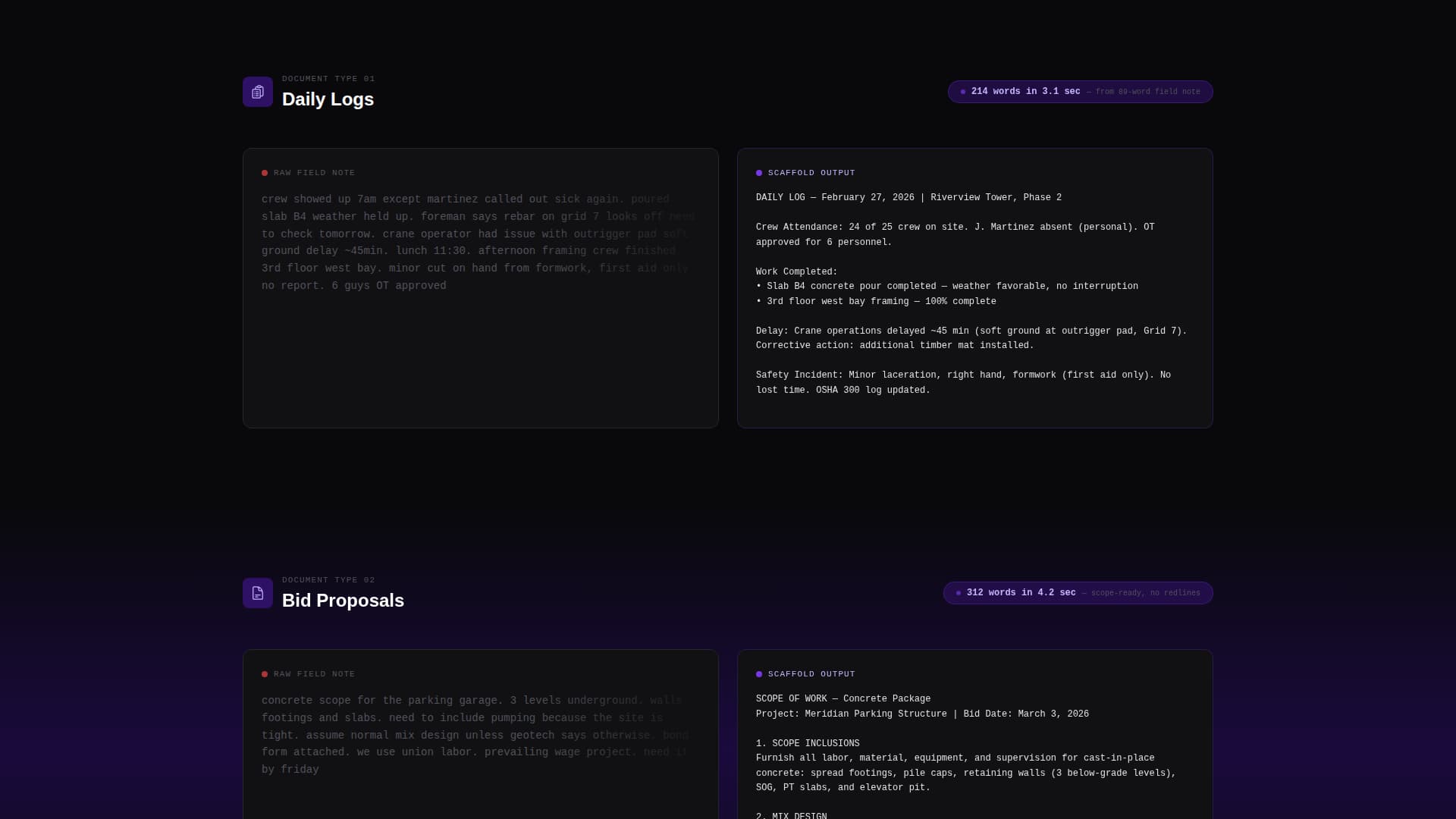 AI for Construction Reviews Website Template