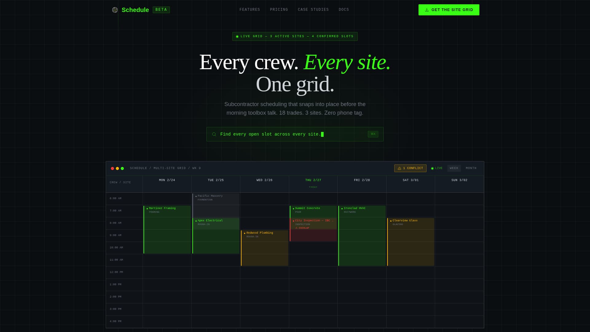 Construction Software Booking Website Template