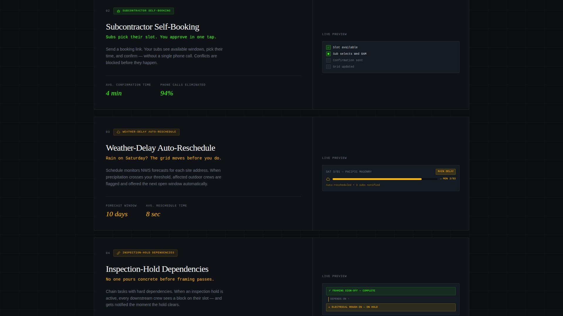 Construction Software Booking Website Template