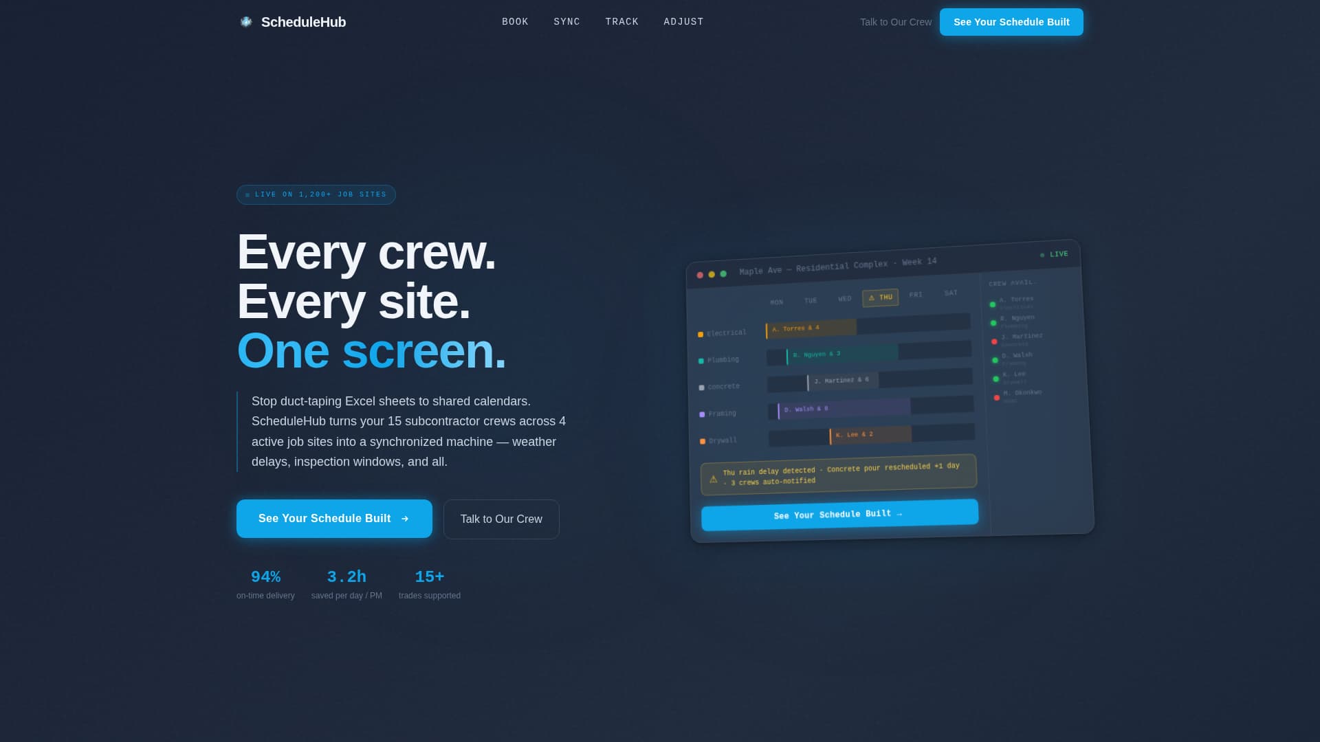 Construction Digital Presence Booking Website Template