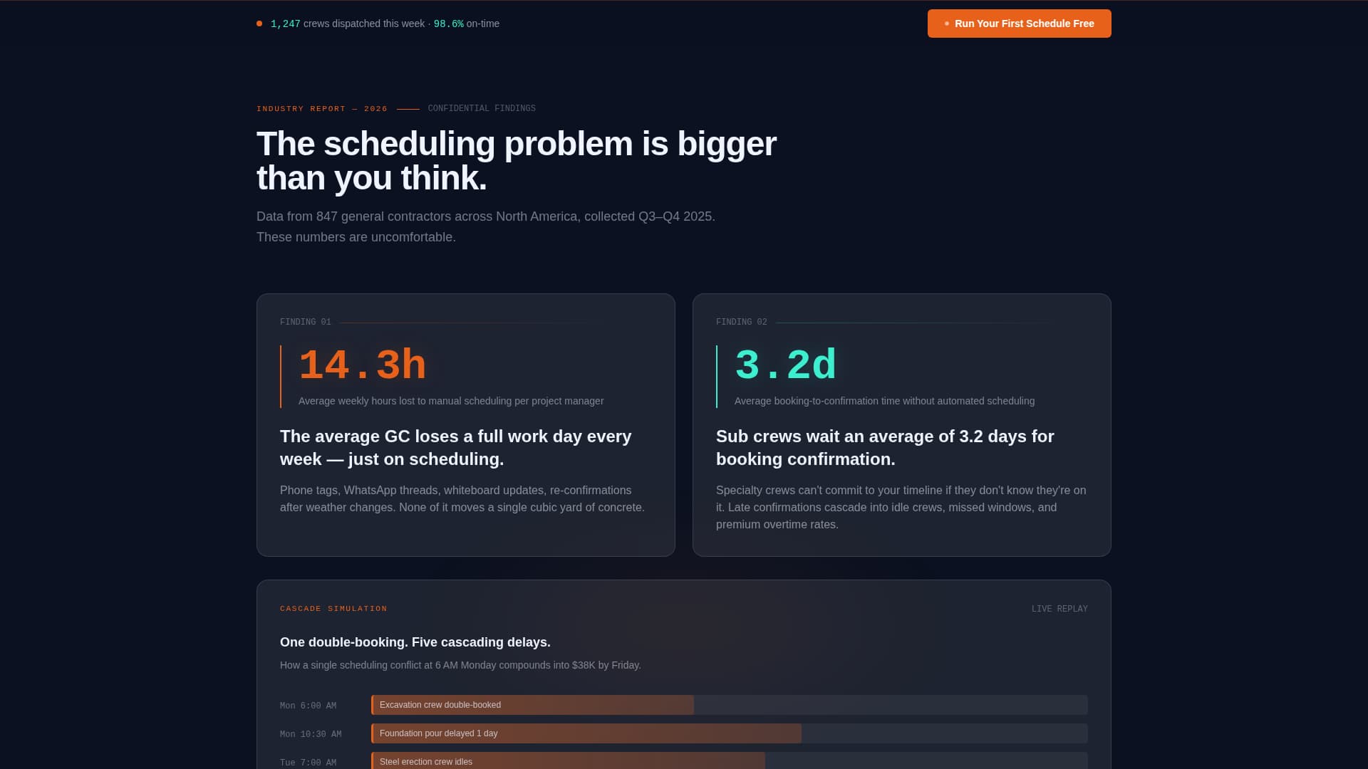 Construction Vertical SaaS Booking Website Template