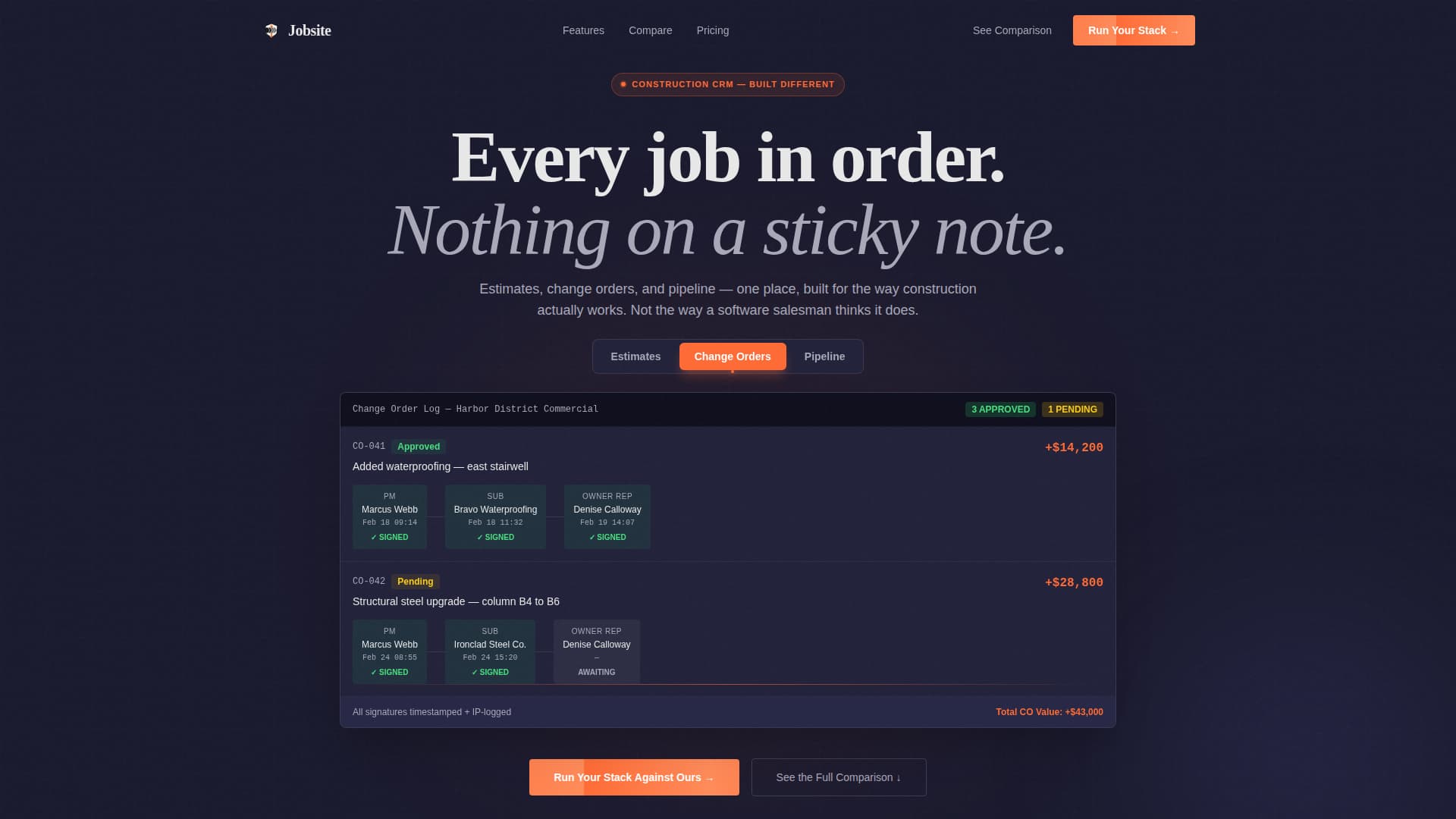 Construction Software & SaaS Booking Website Template