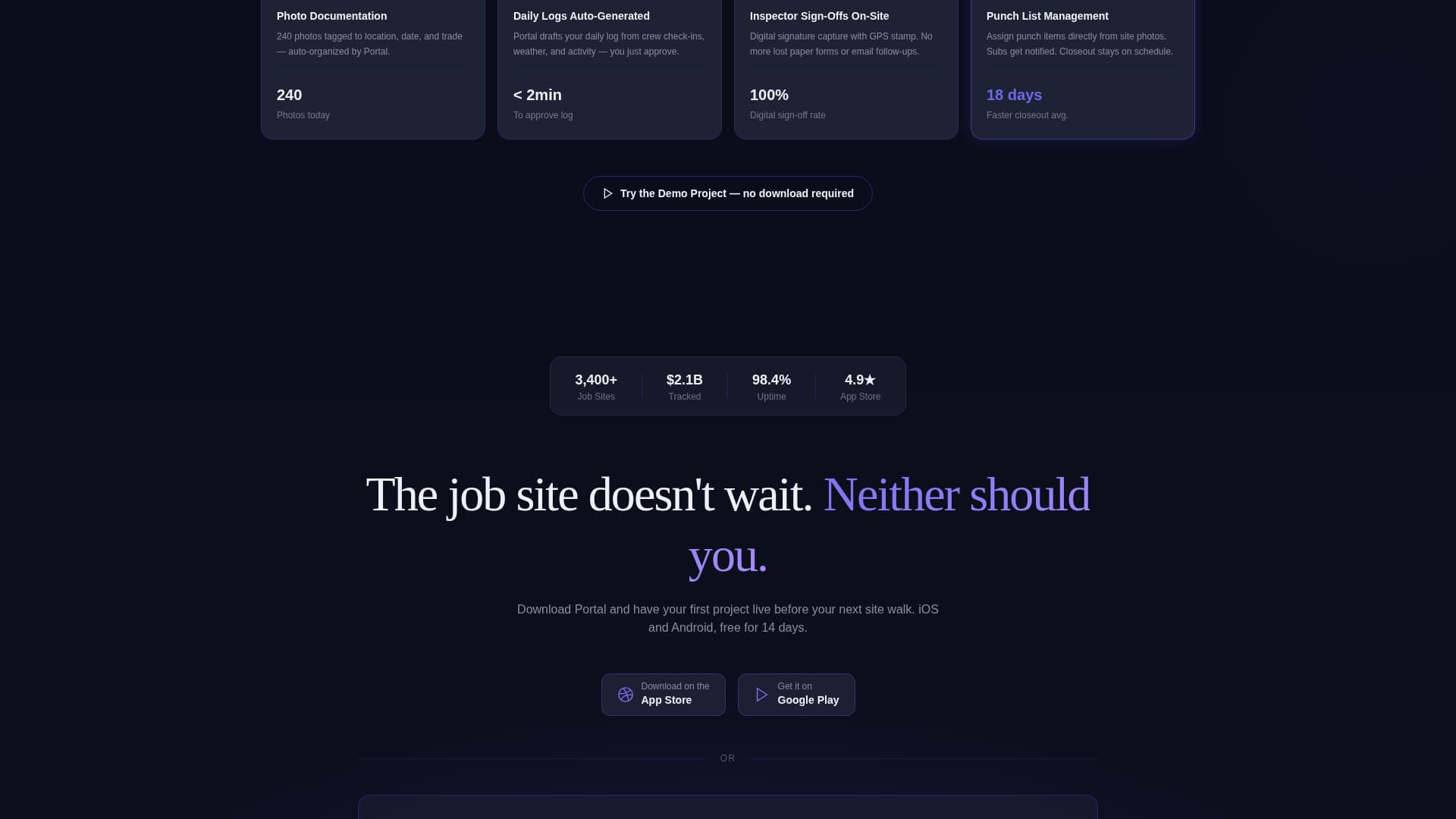 Construction Digital Presence Professional Website Template