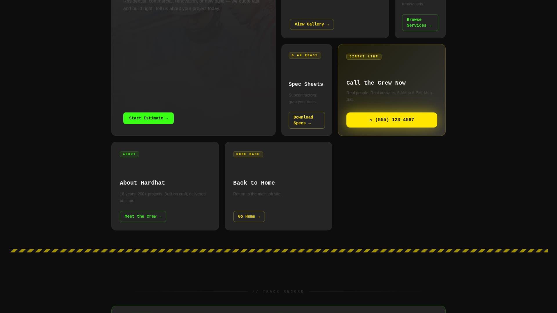 Construction Company 404 Recovery Website Template