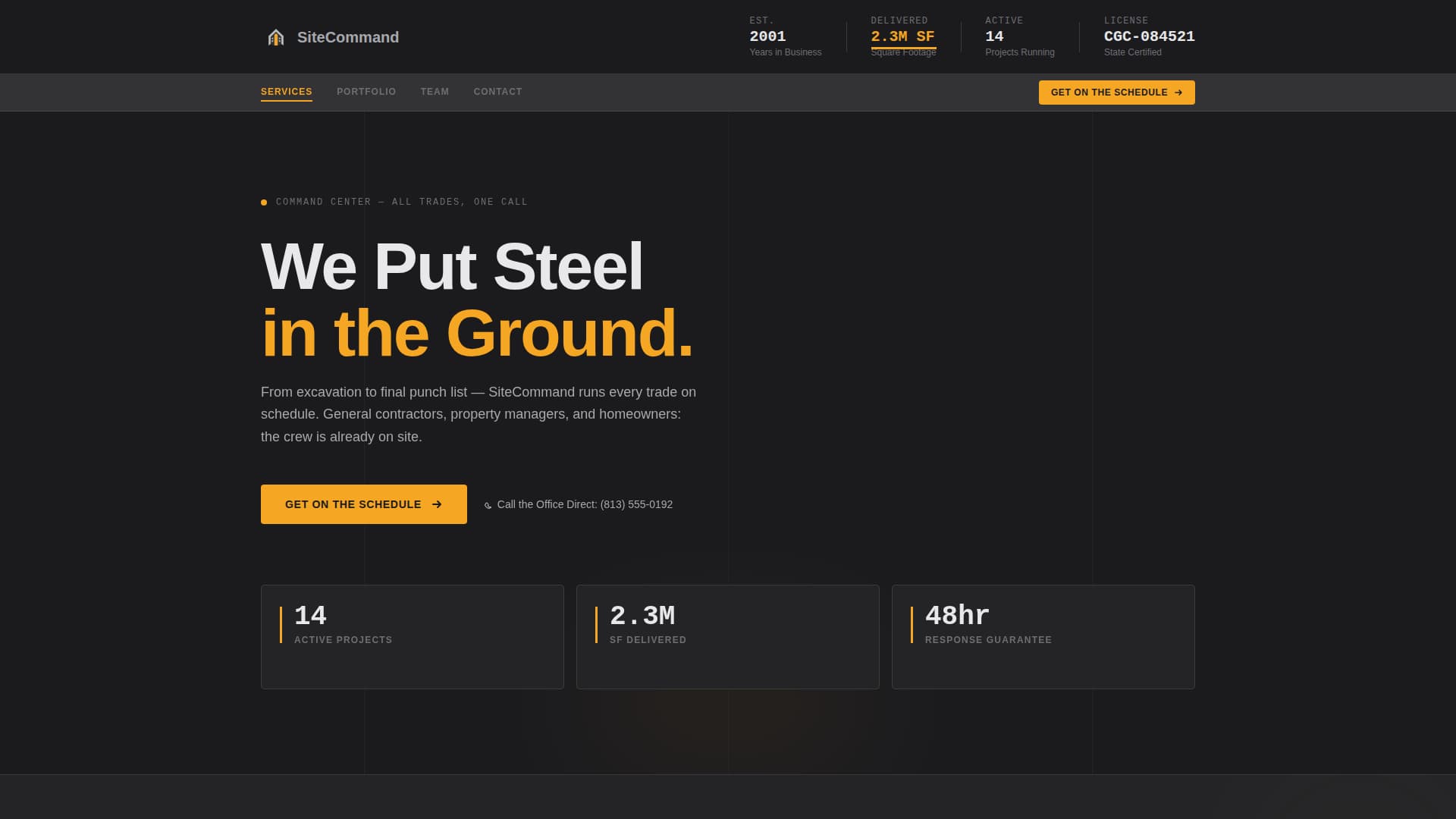 Construction Company Booking Website Template