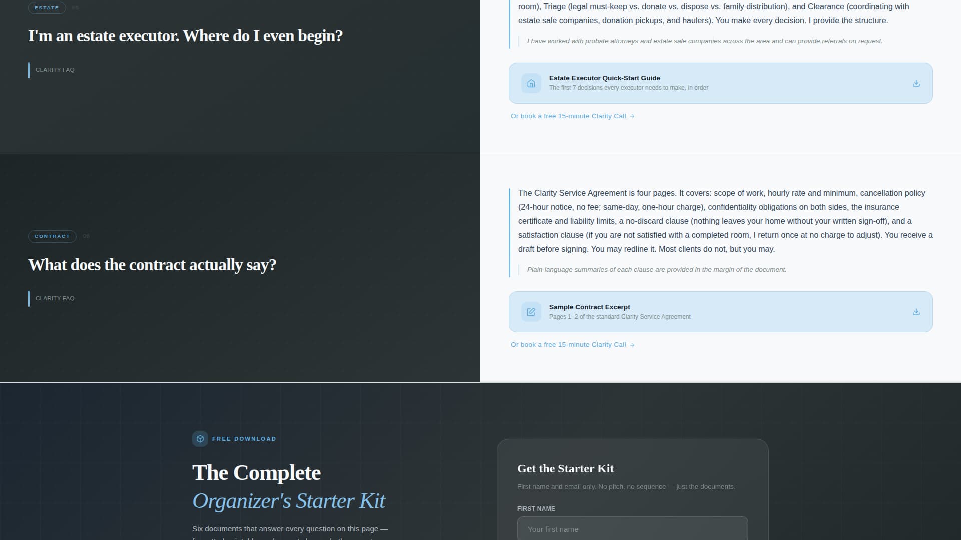 Clarity - Organized Professionalorganizer Landing Page Template
