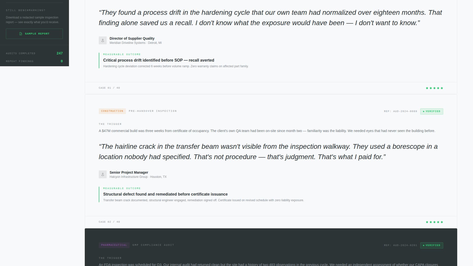 Inspect - Verified Qualityinspector Landing Page Template