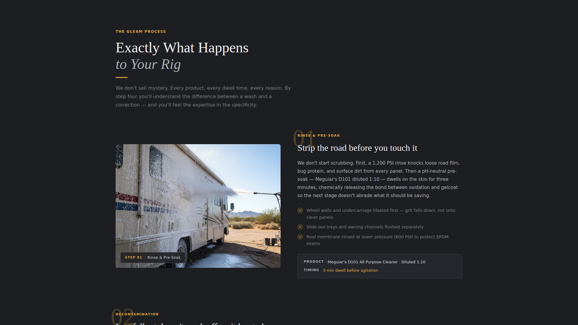 Gleam - Trusted Rvdetailing Landing Page Template