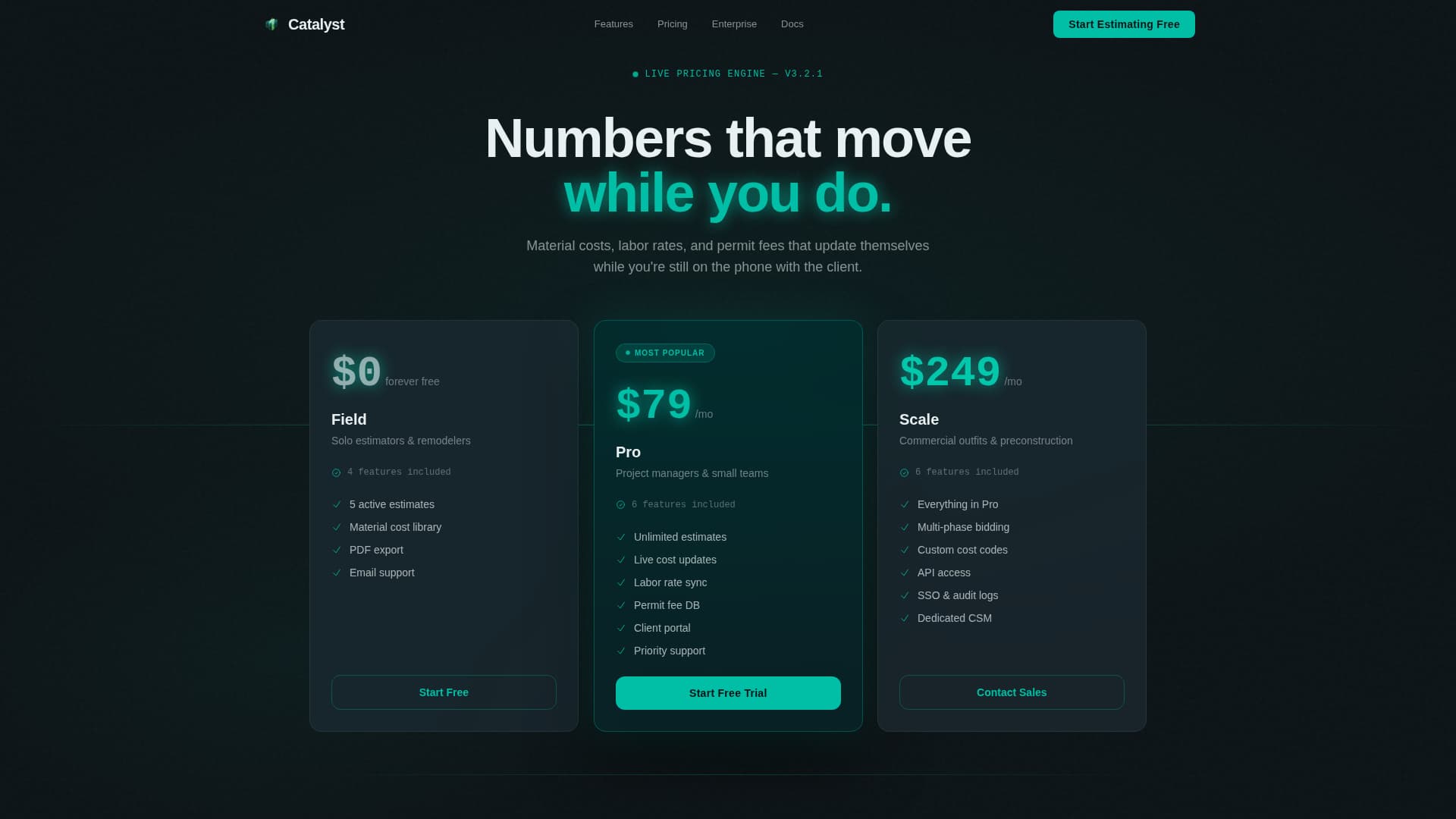 Construction Company Pricing Website Template