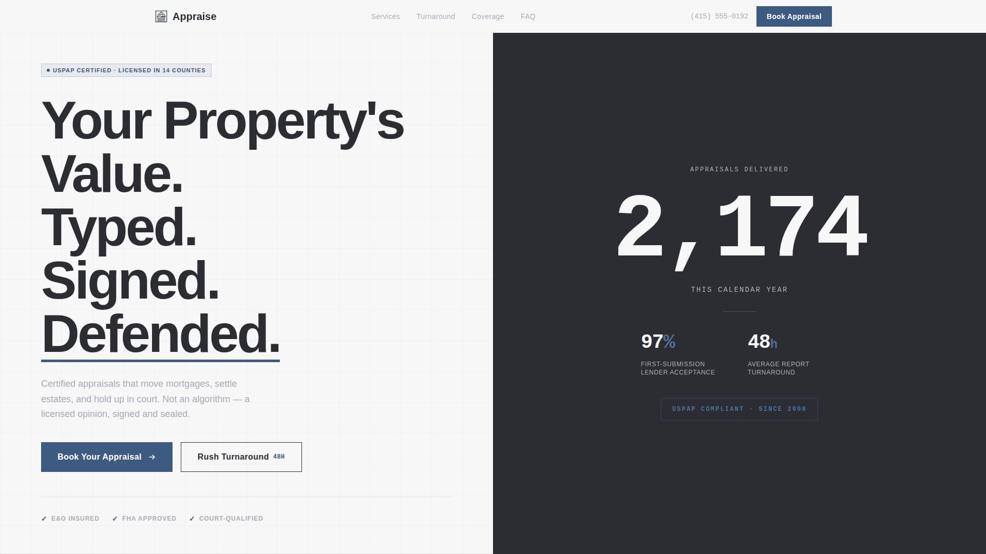 Certify — Proven Appraiser Credentials Landing Page Template