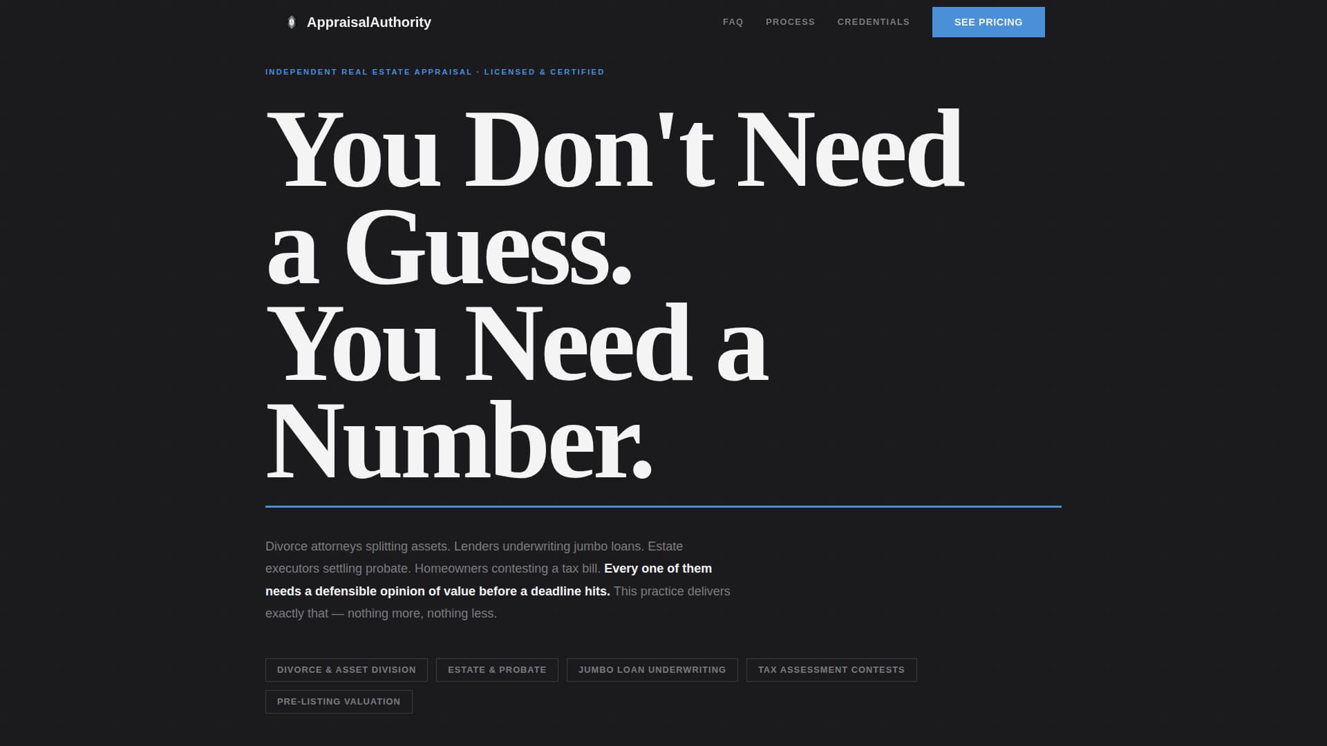 Appraise - Authoritative Realestateappraiser Landing Page Template