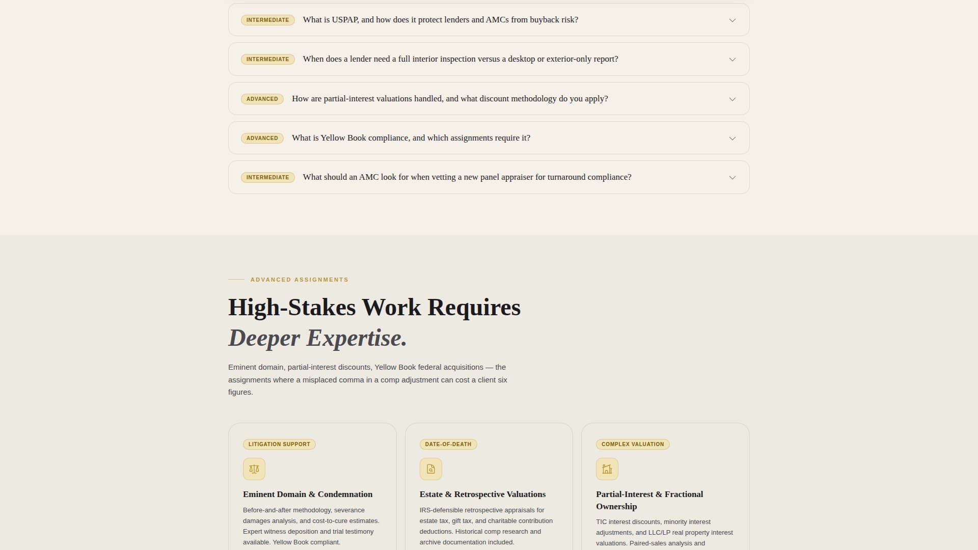 Valuate — Certified Property Appraisal Landing Page Template