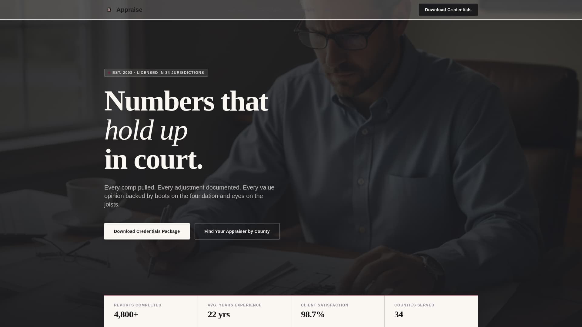 Appraise - Precise Appraiser Landing Page Template