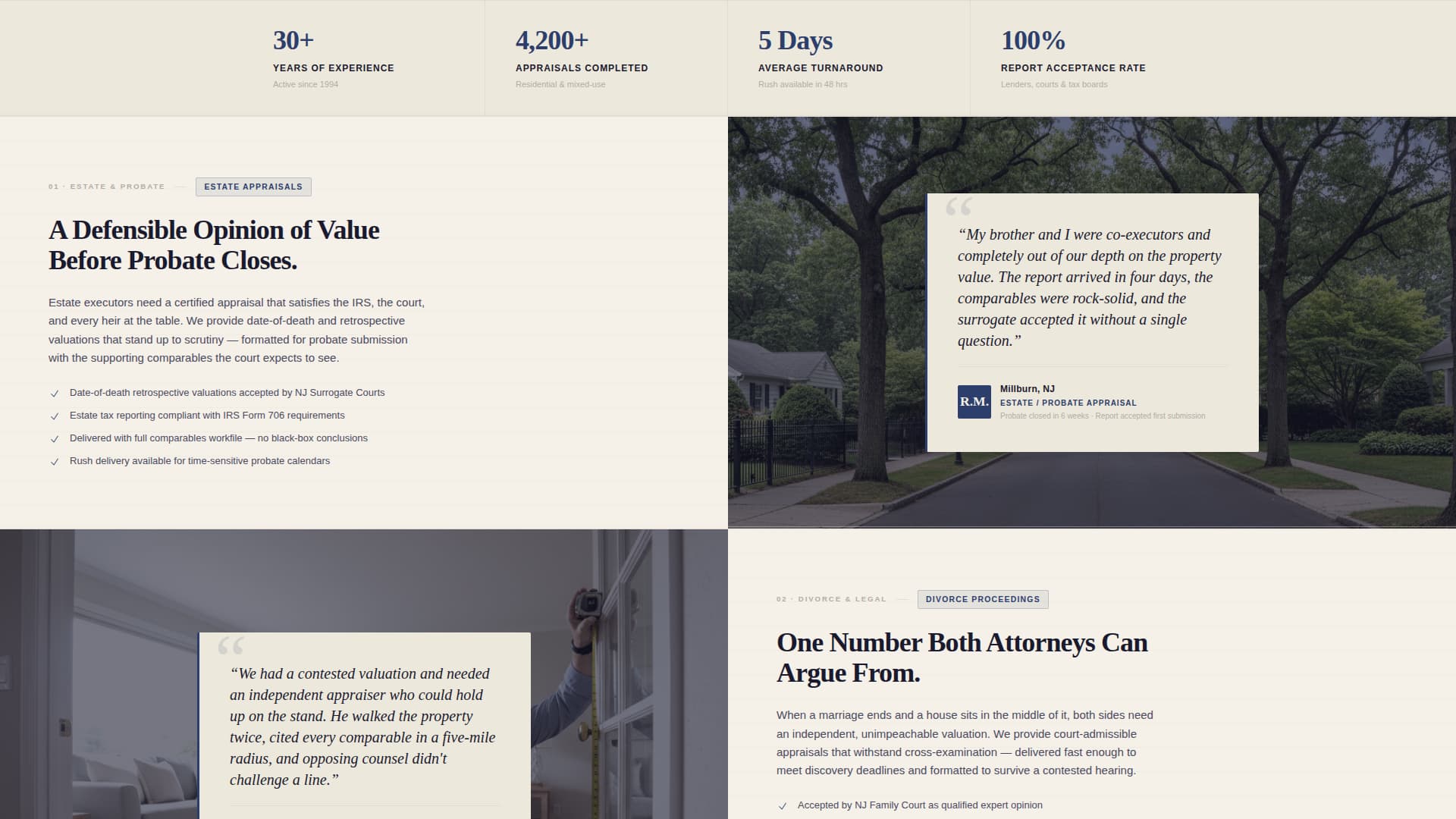 Validate — Expert Property Appraiser Landing Page Template