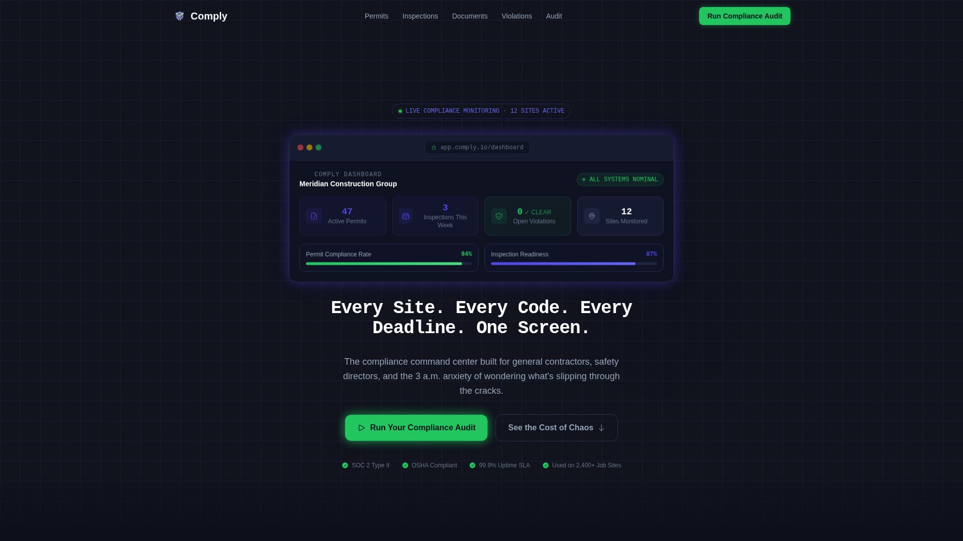 Govern — Regulatory Framework Landing Page Template