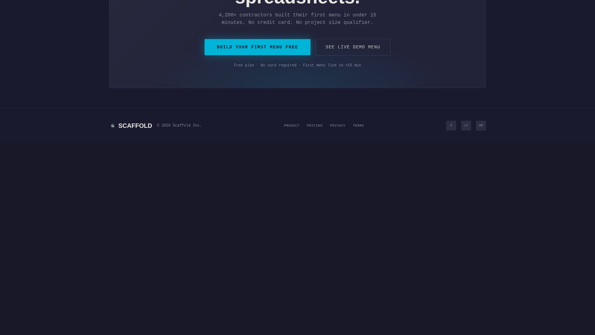 Construction Digital Presence Cost Calculator Website Template