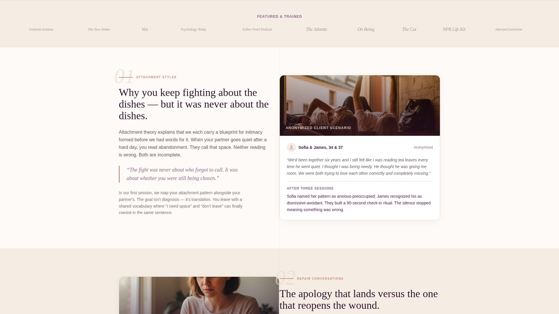 Attune - Transformative Relationshipcoaching Landing Page Template