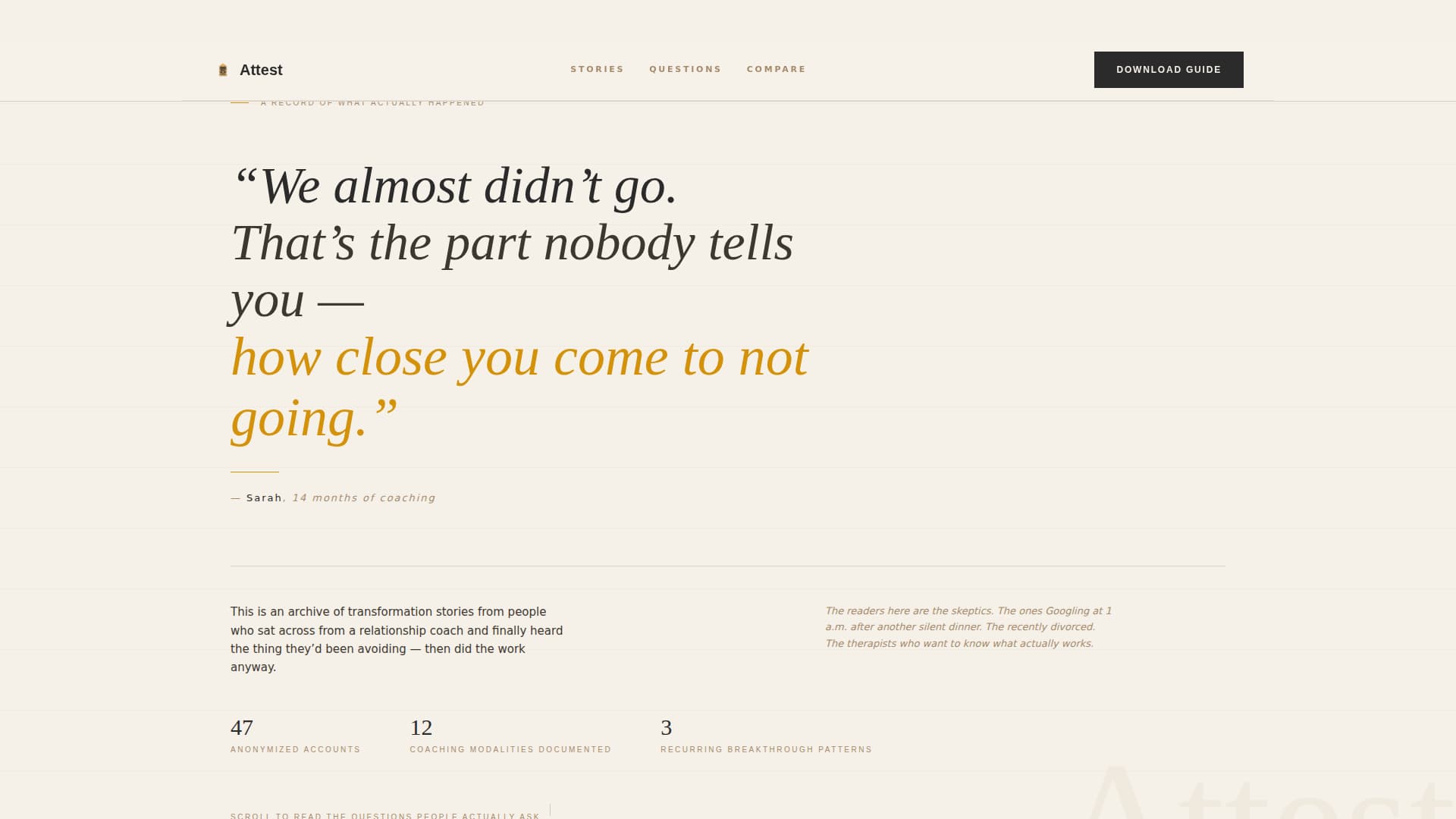 Attest - Editorial Relationshipcoach Landing Page Template